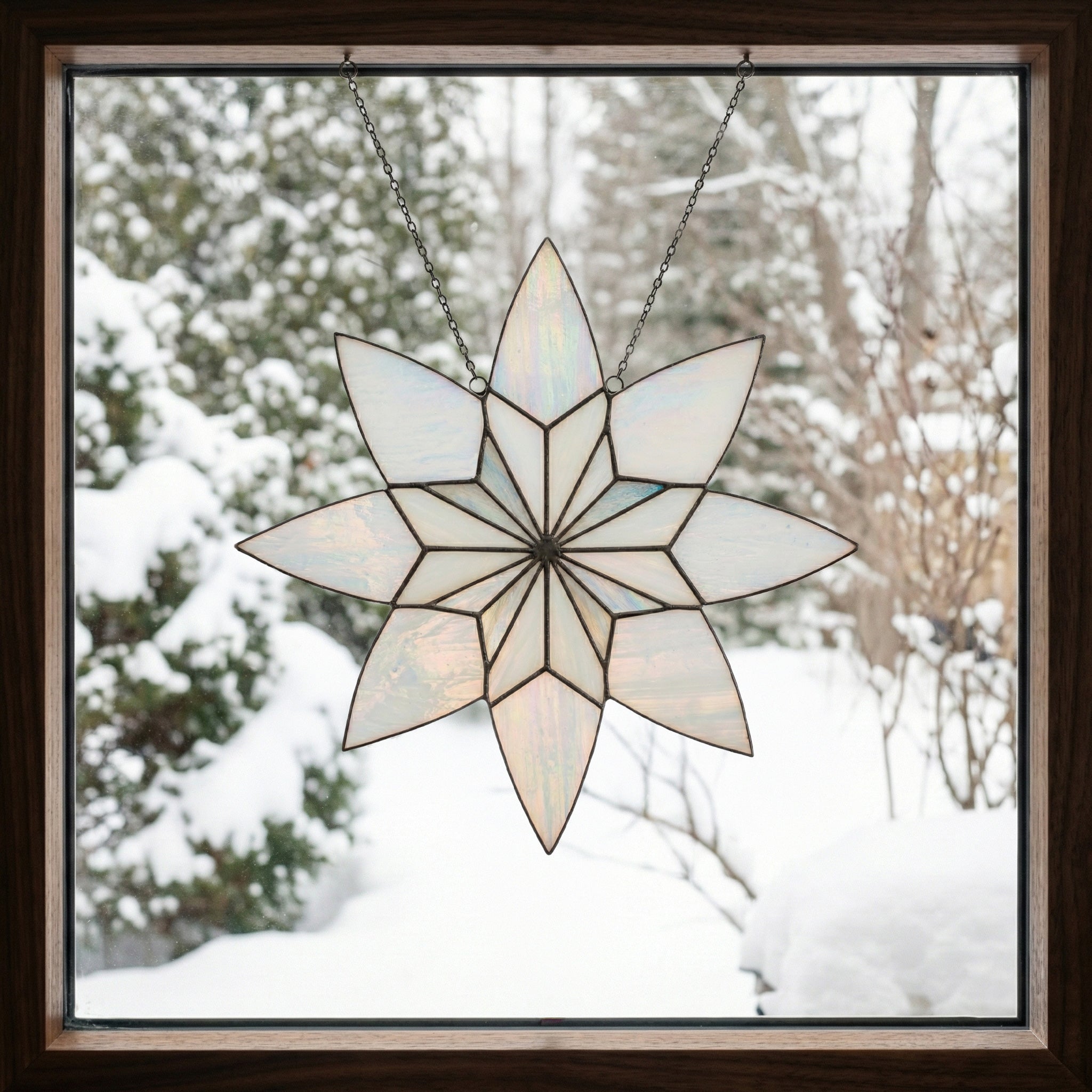 Art Deco Snowflake Stained Glass Pattern