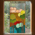 Art Nouveau Sunset Stained Glass Pattern PDF & PNG