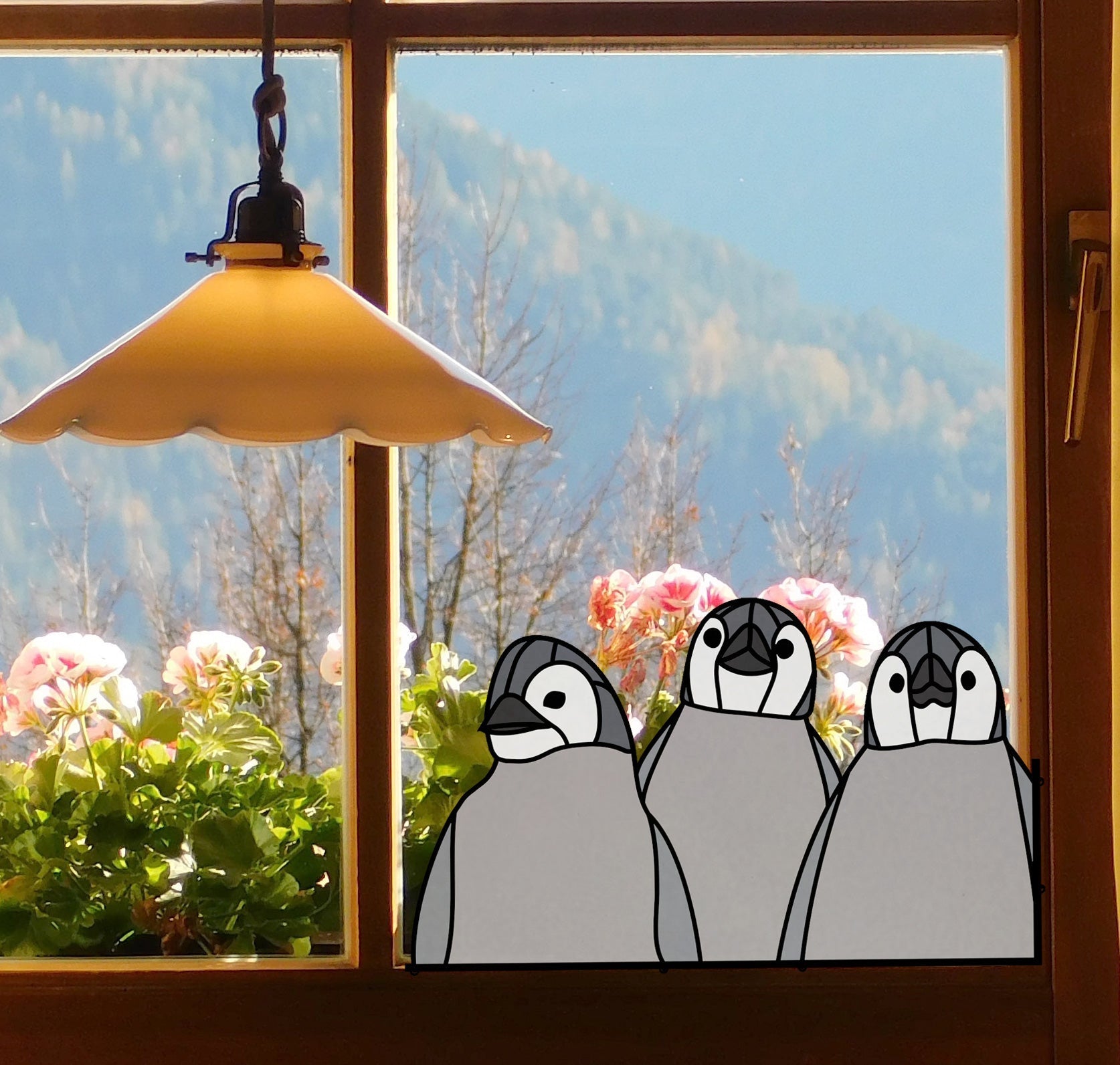 Baby Penguins Stained Glass Pattern