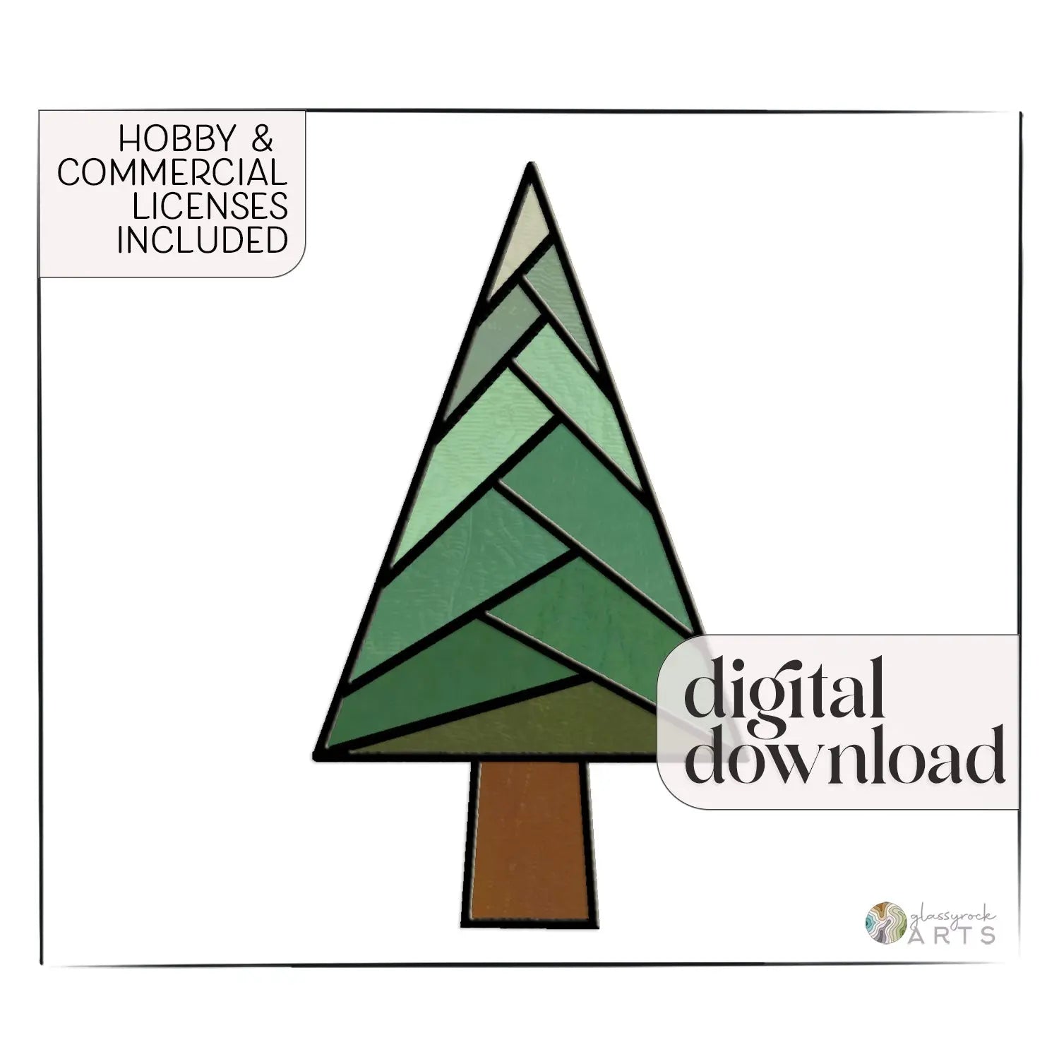 Christmas Tree Stained Glass Pattern (Basket)