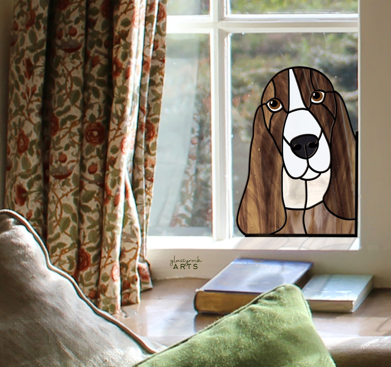 Basset Hound Dog Stained Glass Pattern