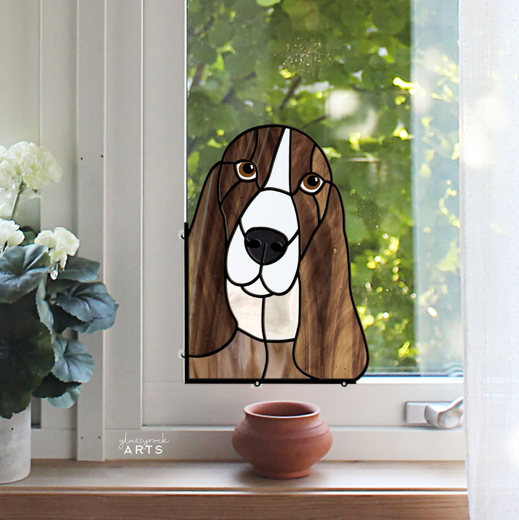 Basset Hound Dog Stained Glass Pattern