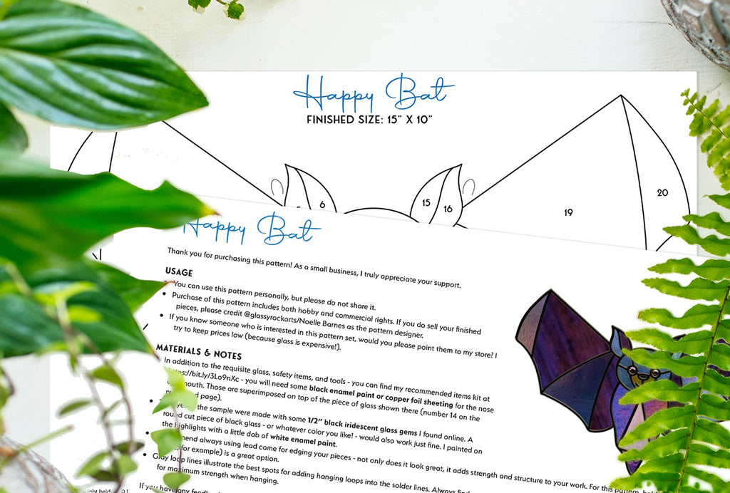 Halloween Bat Stained Glass Pattern