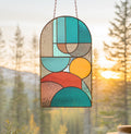 Bauhaus Arch Stained Glass Pattern PDF & PNG