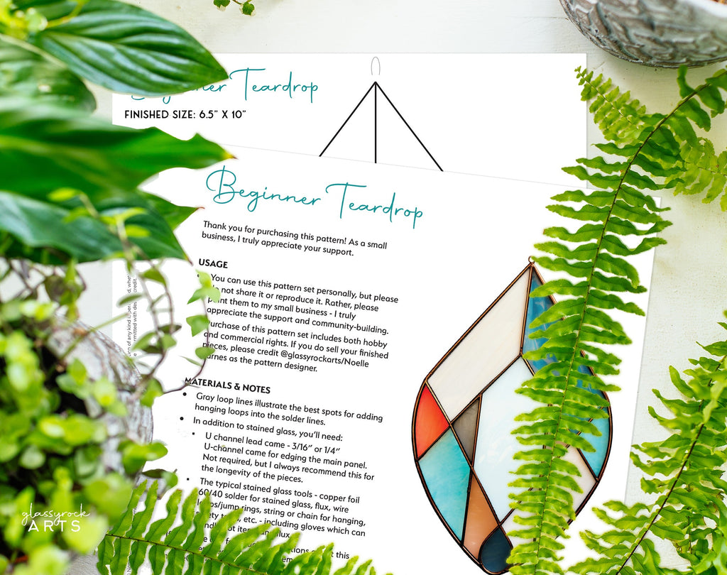 Beginner Teardrop Stained Glass Pattern