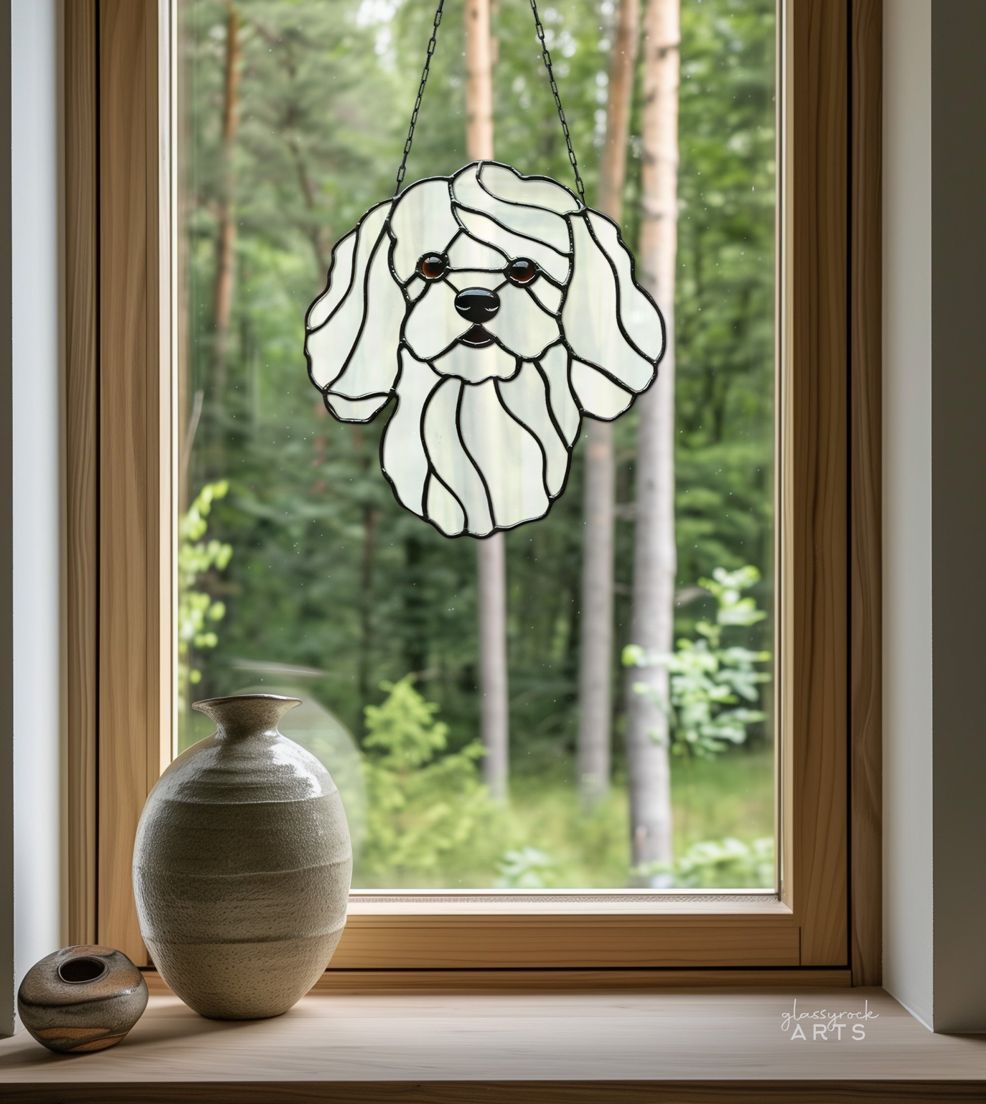 Bichon Frise Dog Stained Glass Pattern