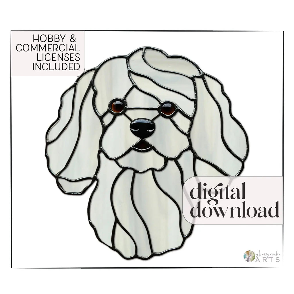 Bichon Frise Dog Stained Glass Pattern