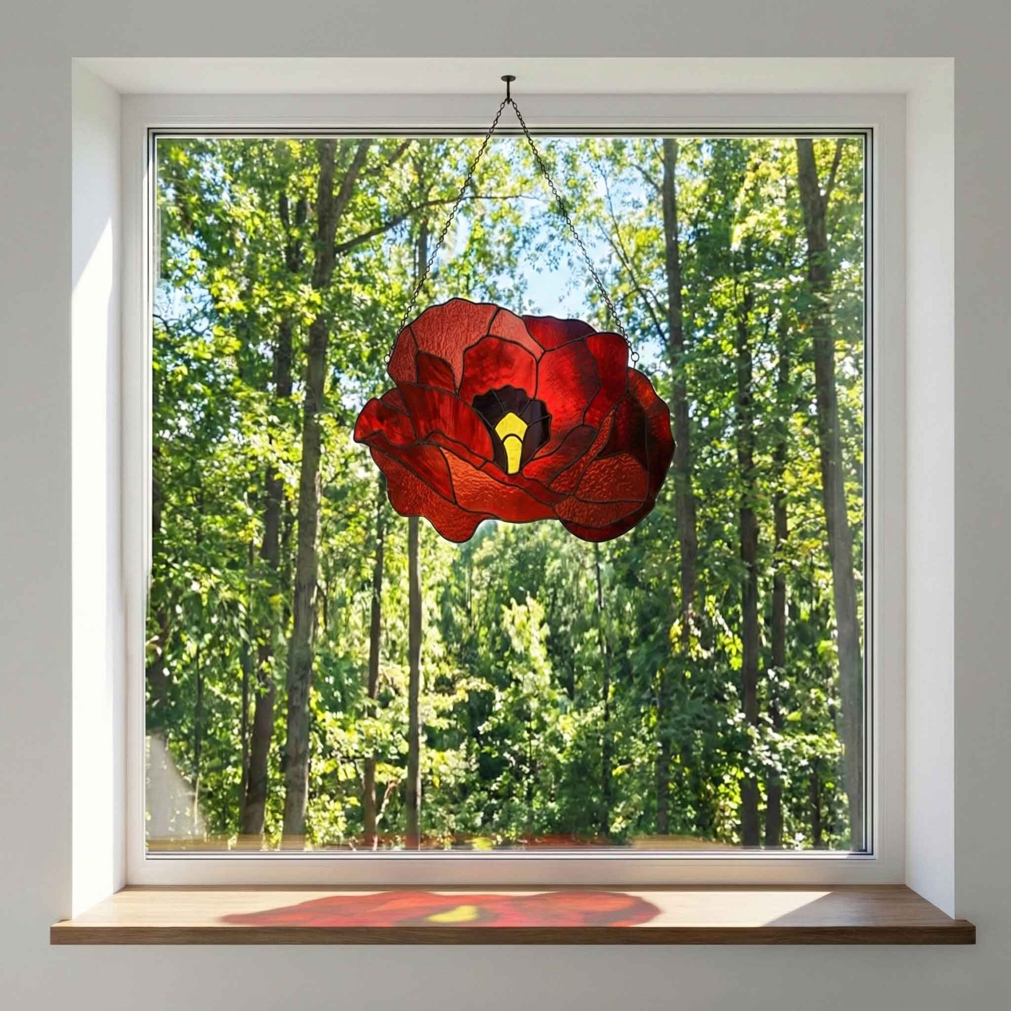 Big Flora Giant Stained Glass Poppy Pattern PDF & PNG