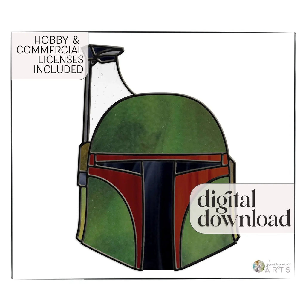 Boba Fett Helmet Star Wars Stained Glass Pattern