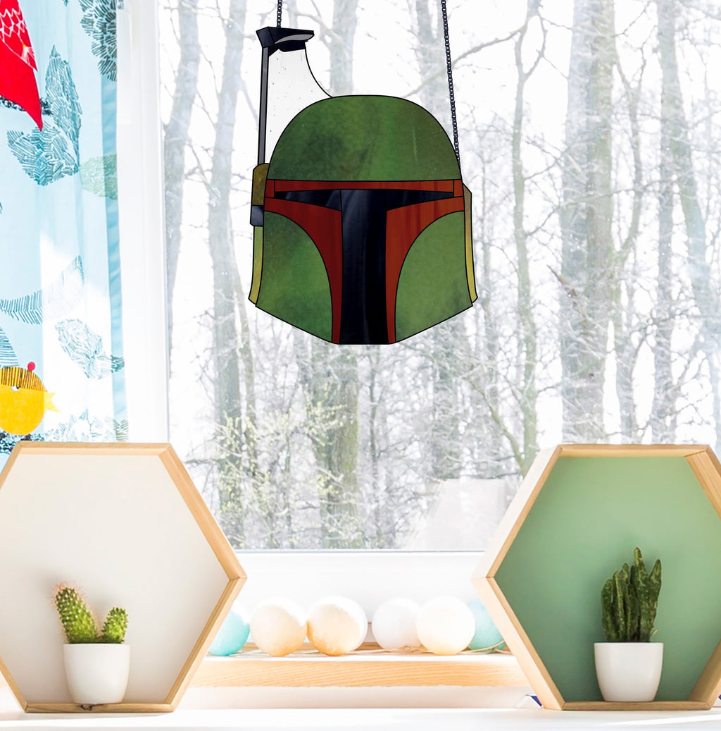 Boba Fett Helmet Star Wars Stained Glass Pattern