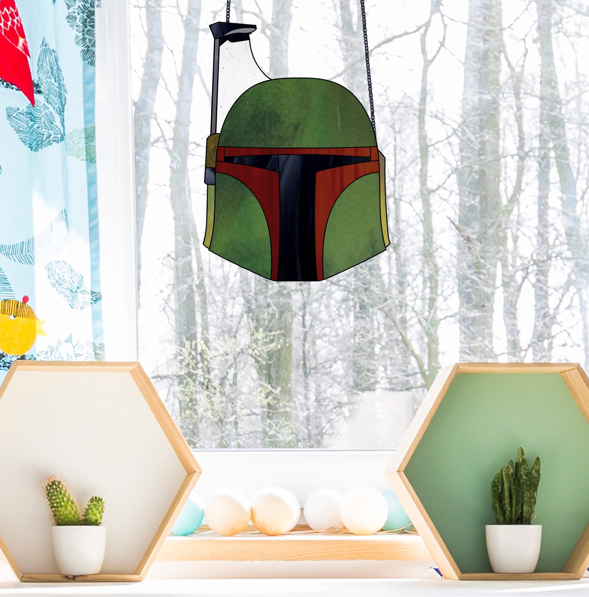 Boba Fett Helmet Star Wars Stained Glass Pattern