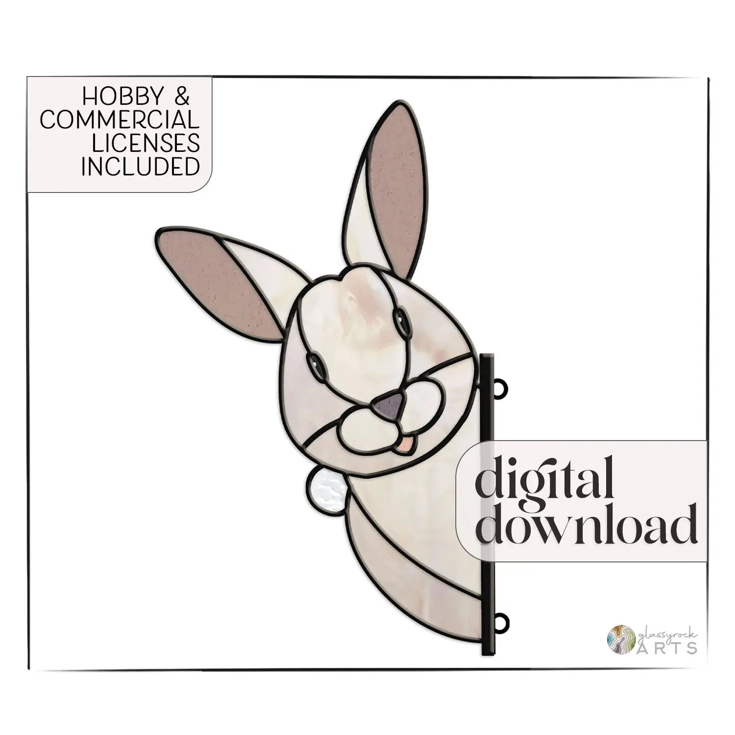 Rabbit Buddy Bunny Stained Glass Rabbit Pattern