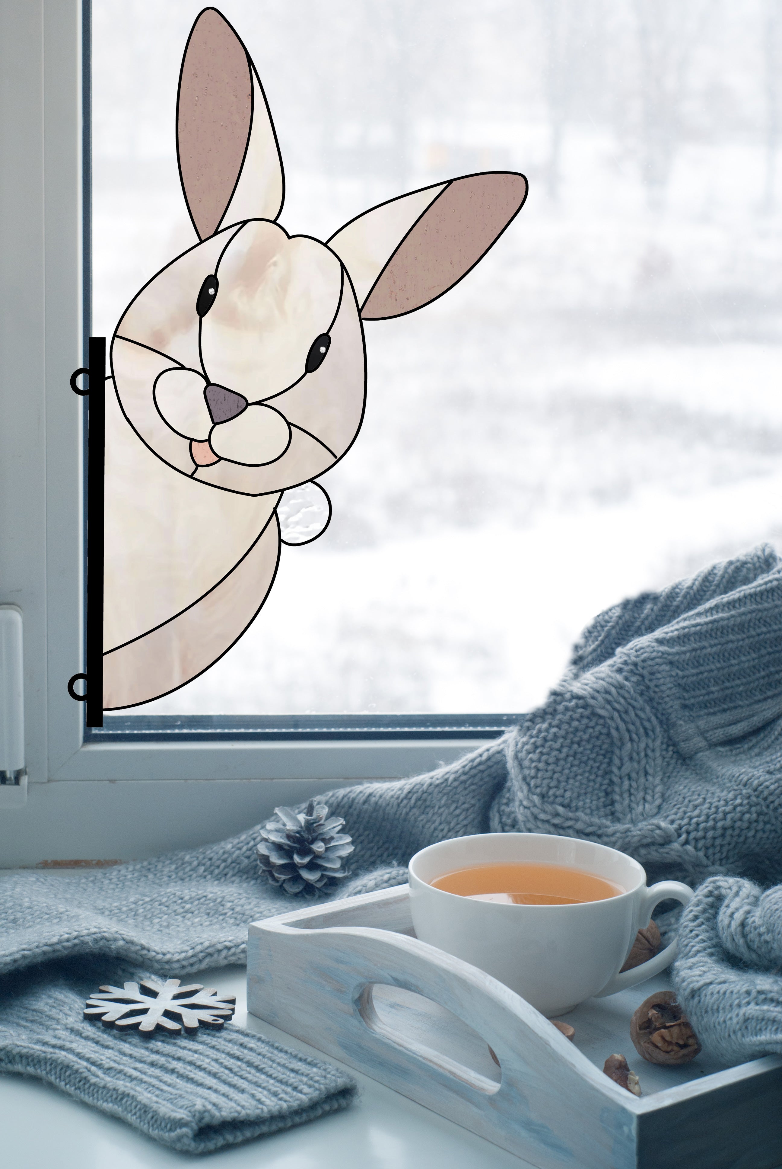 Rabbit Buddy Bunny Stained Glass Rabbit Pattern