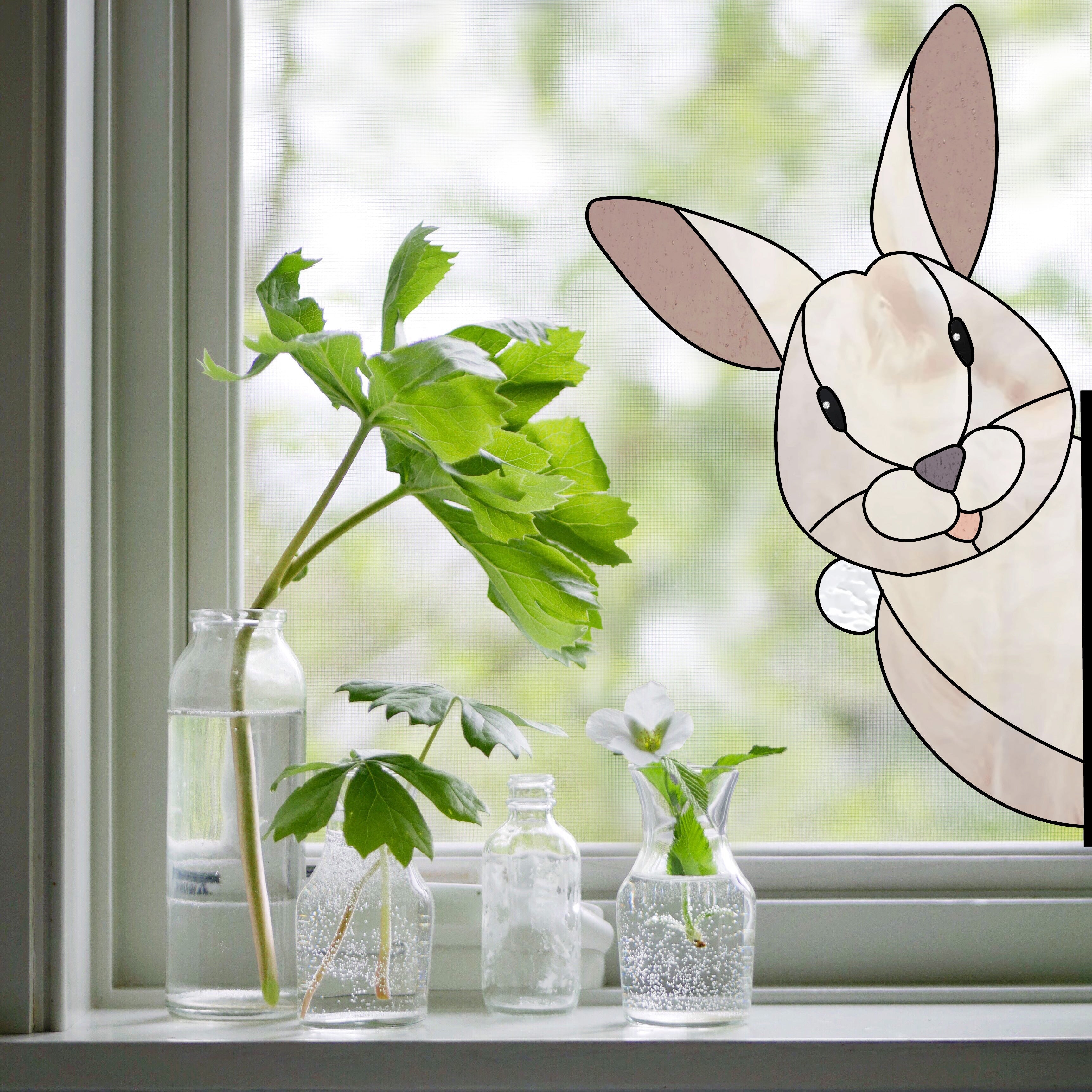 Rabbit Buddy Bunny Stained Glass Rabbit Pattern