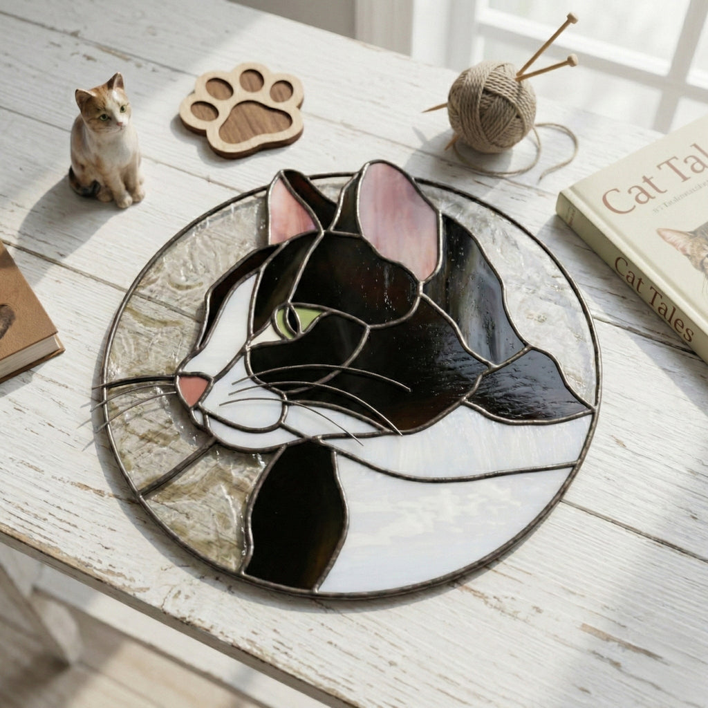 Cat Suncatcher Stained Glass Pattern