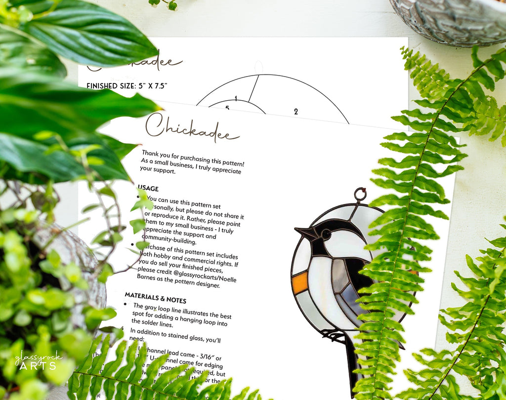 Chickadee Stained Glass Pattern