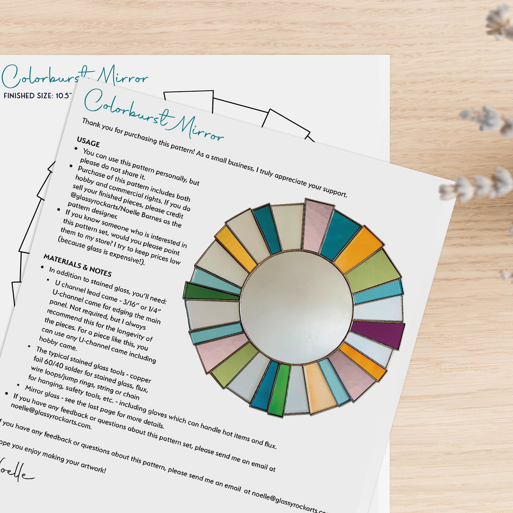 Colorburst Rainbow Stained Glass Mirror Pattern