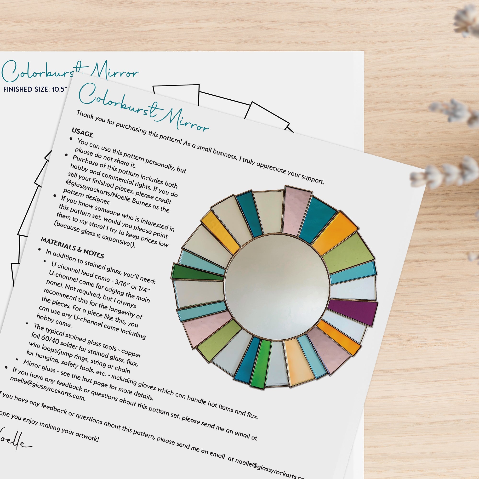 Colorburst Rainbow Stained Glass Mirror Pattern