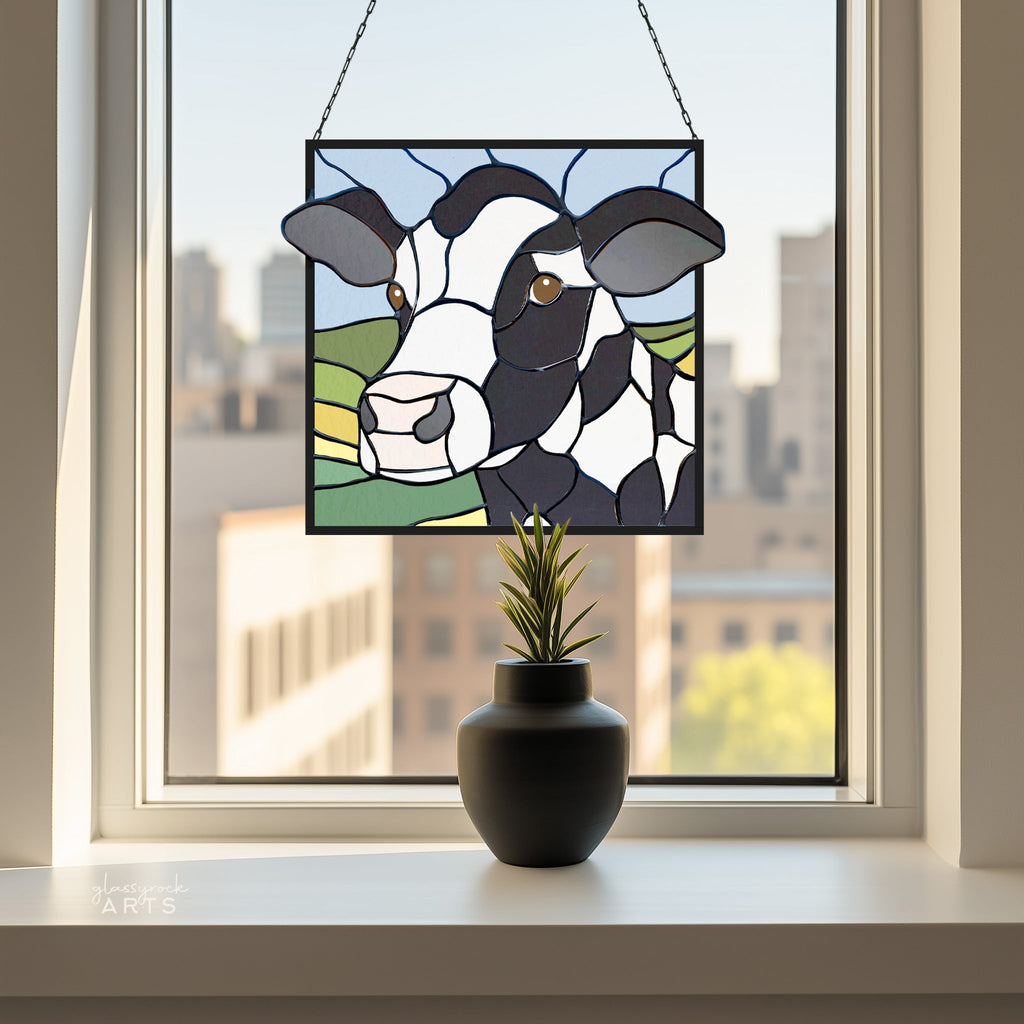 Holstein Cow Stained Glass Pattern