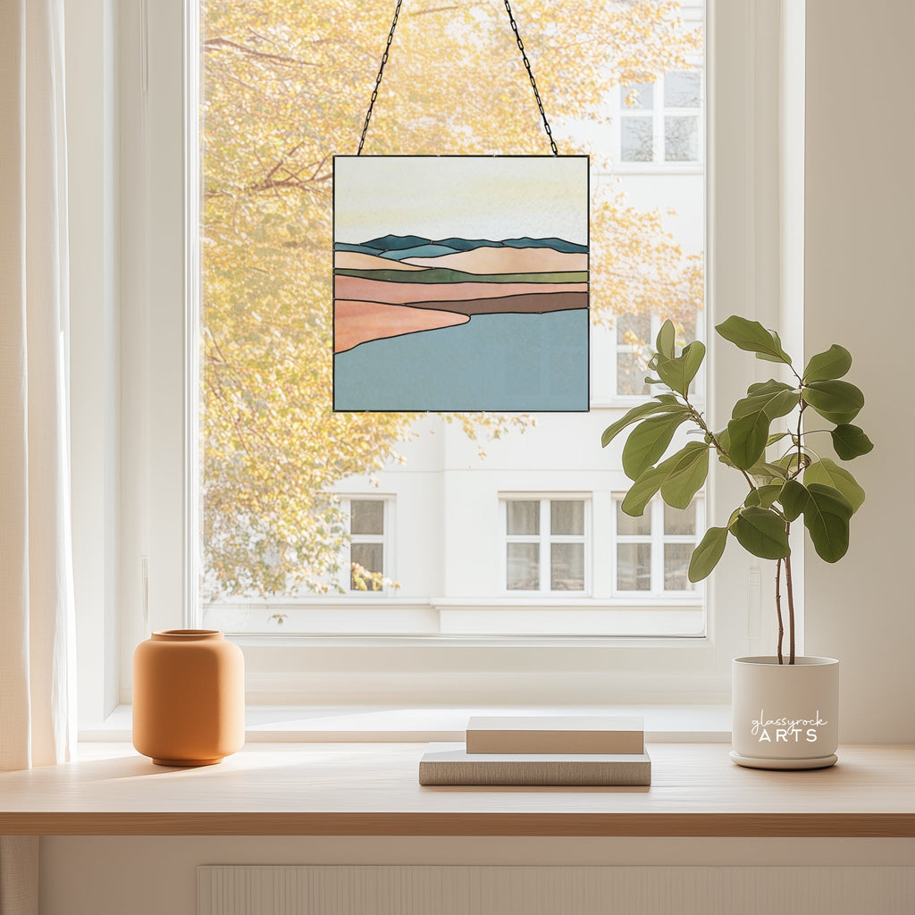 Desert Landscape Stained Glass Pattern