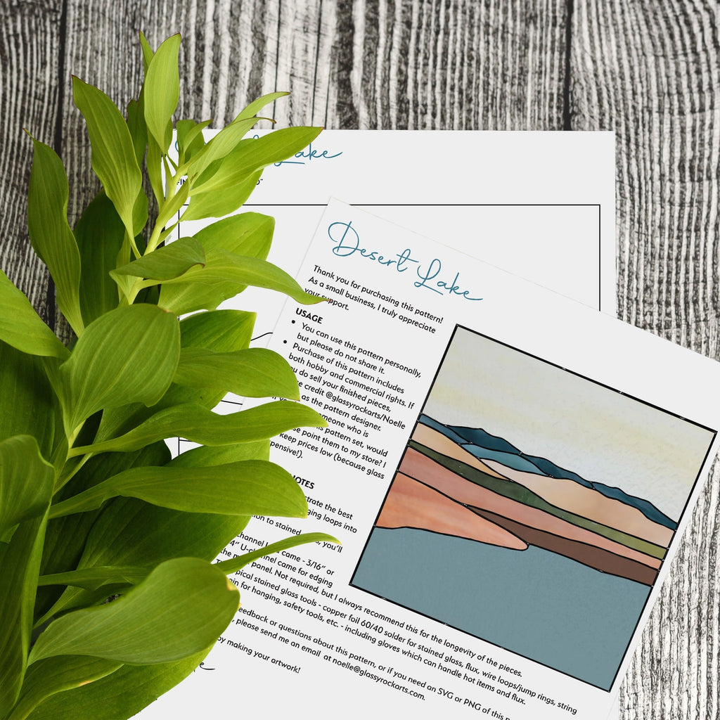 Desert Landscape Stained Glass Pattern