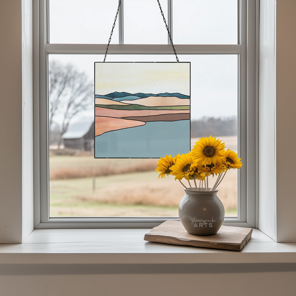 Desert Landscape Stained Glass Pattern