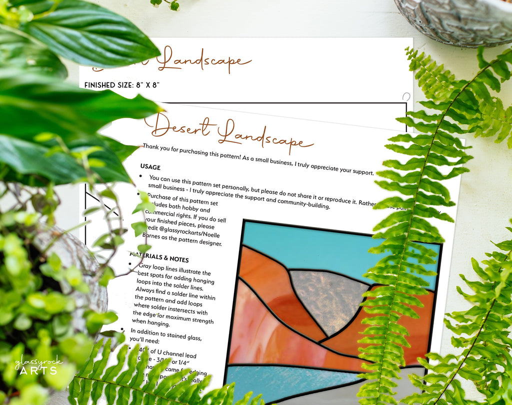 Desert Landscape Beginner Stained Glass Pattern