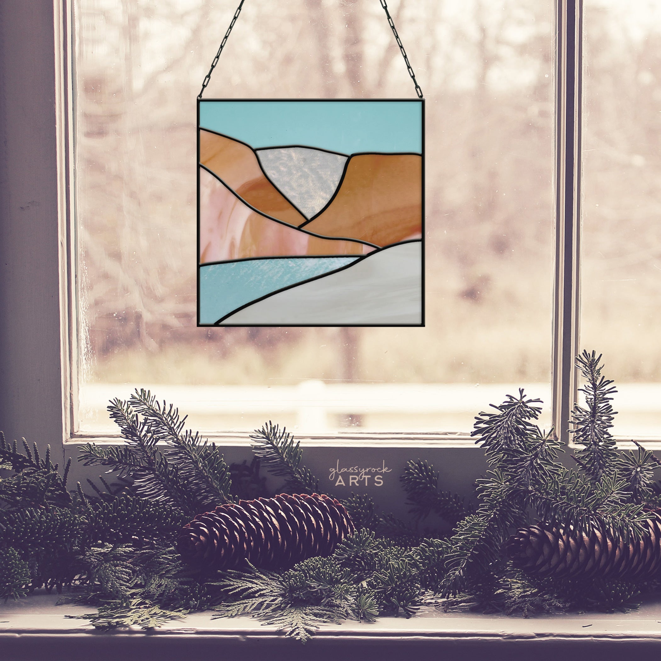 Desert Landscape Beginner Stained Glass Pattern