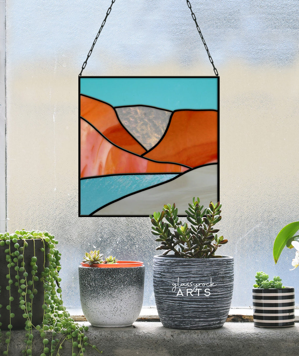 Desert Landscape Beginner Stained Glass Pattern