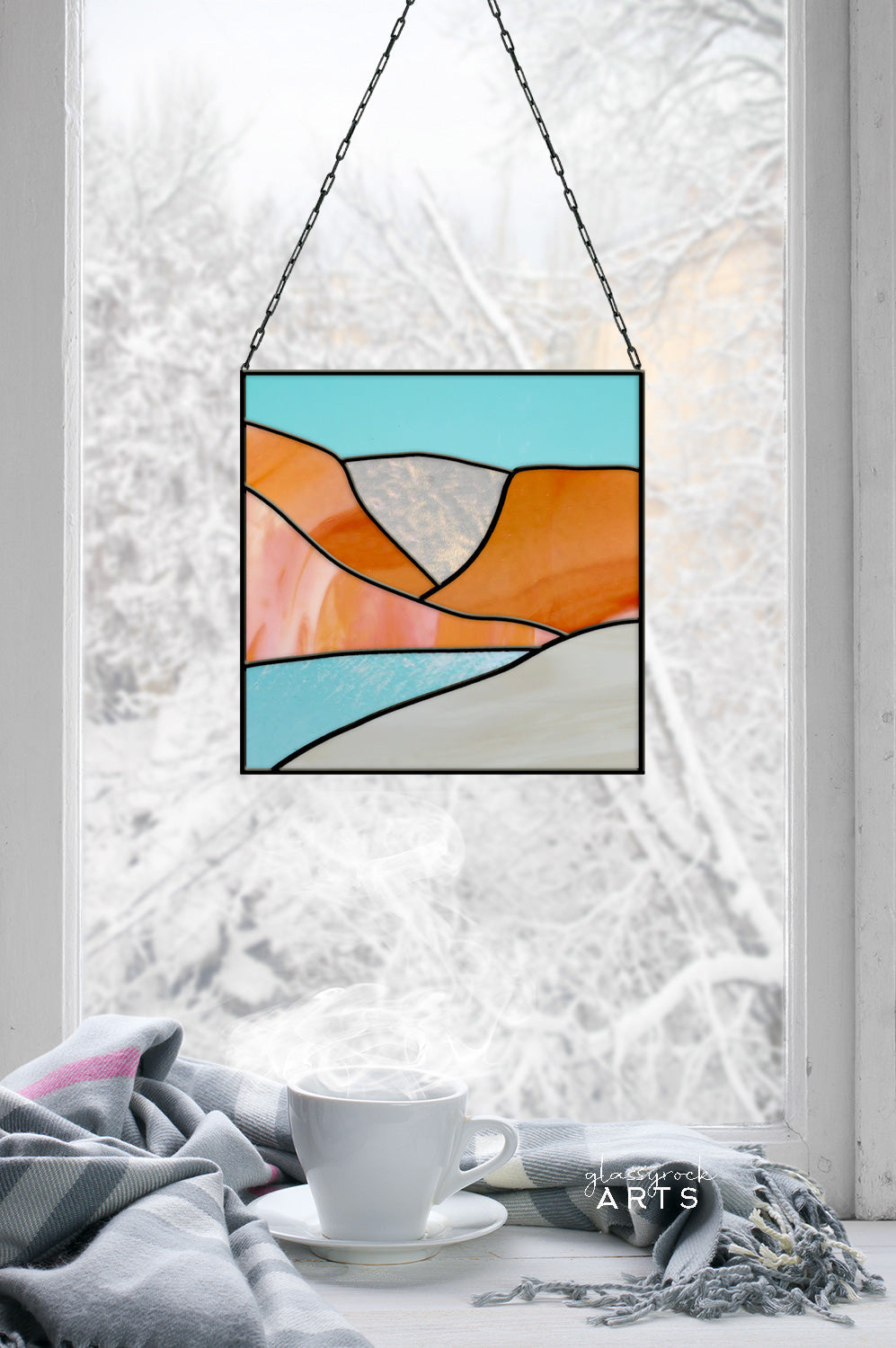 Desert Landscape Beginner Stained Glass Pattern