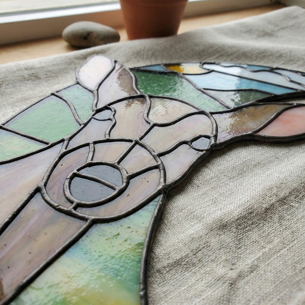 Deer Crescent Moon Stained Glass Pattern