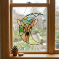Deer Crescent Moon Stained Glass Pattern