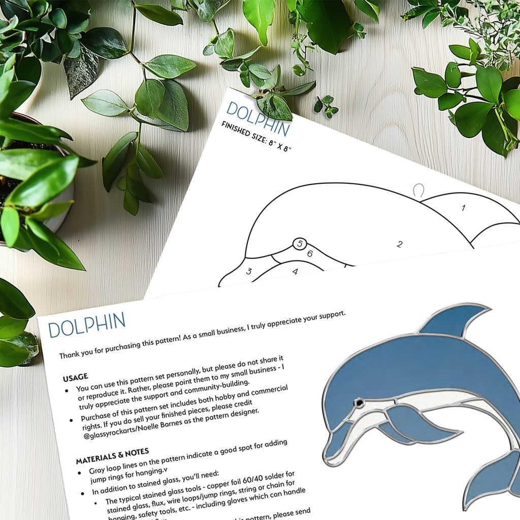 Dolphin Stained Glass Pattern