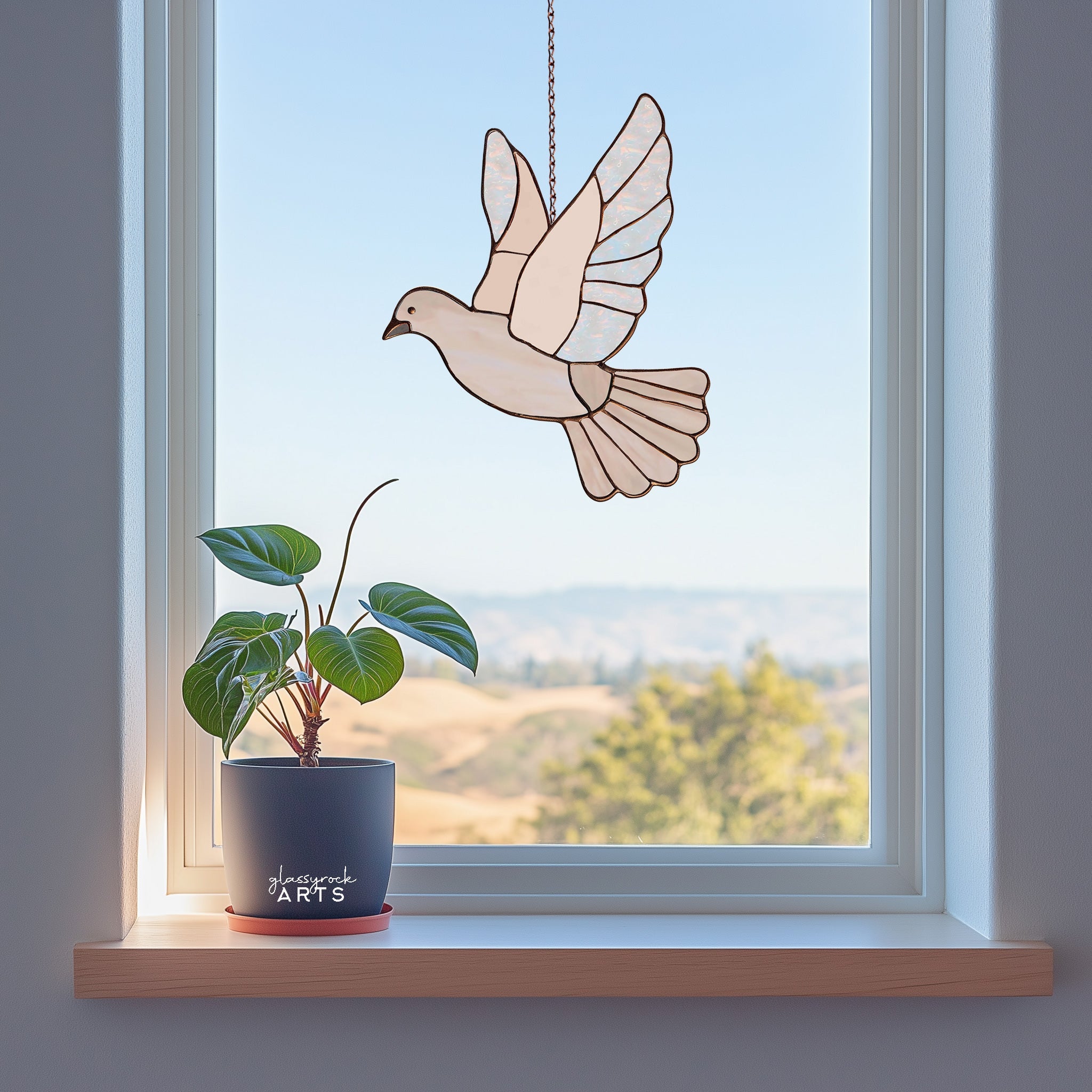 Dove Stained Glass Bird Pattern