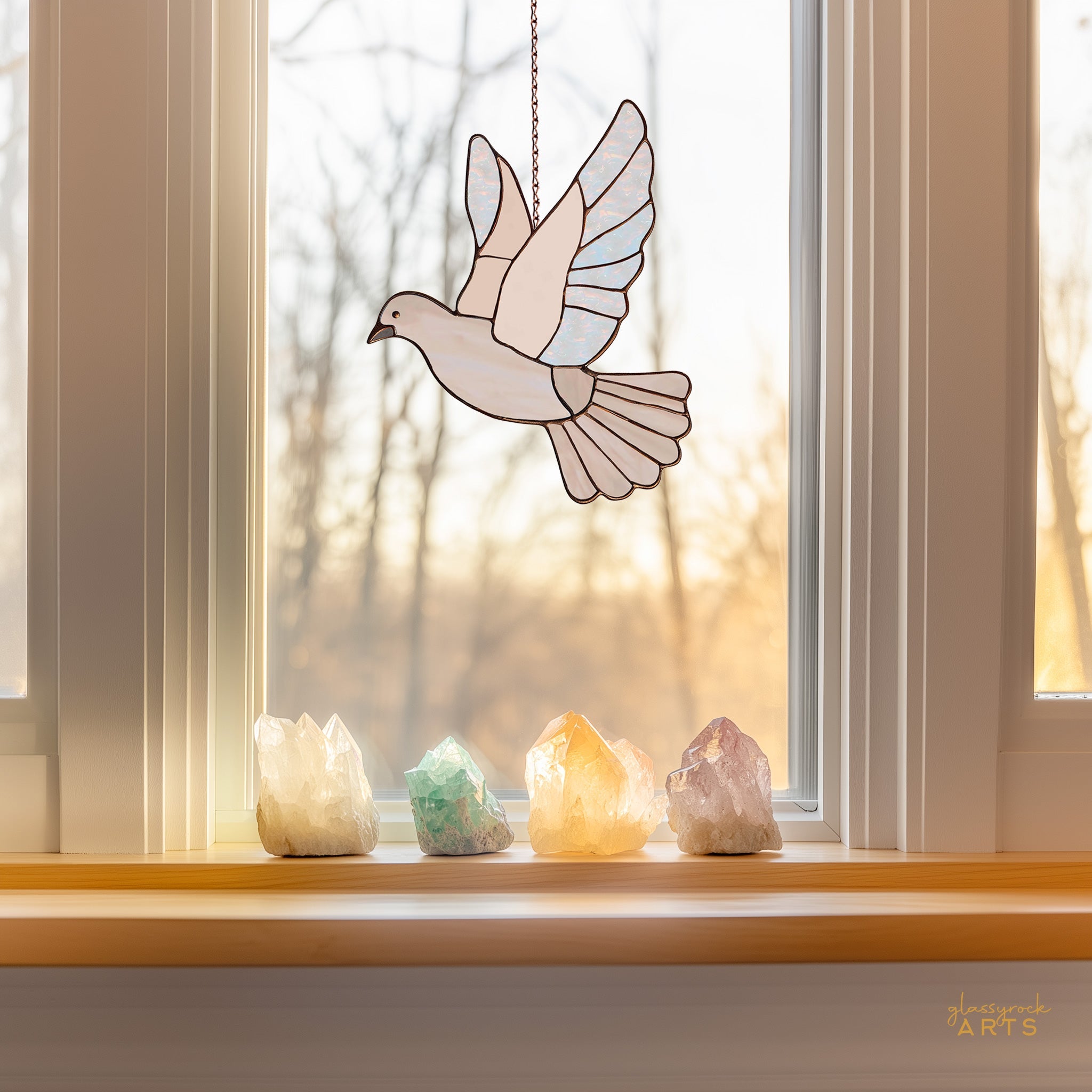 Dove Stained Glass Bird Pattern