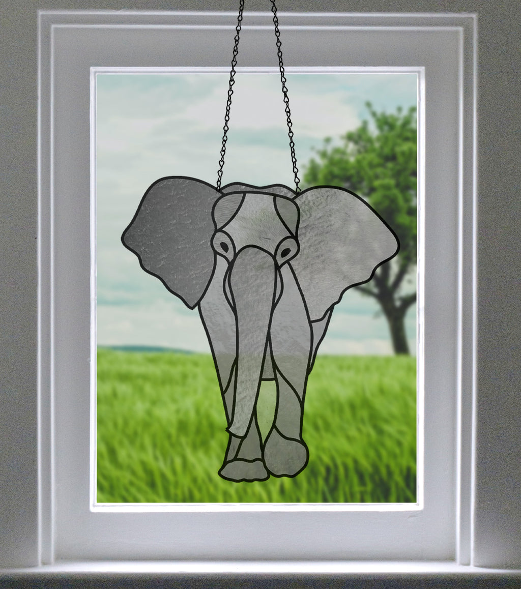 Elephant Stained Glass Pattern