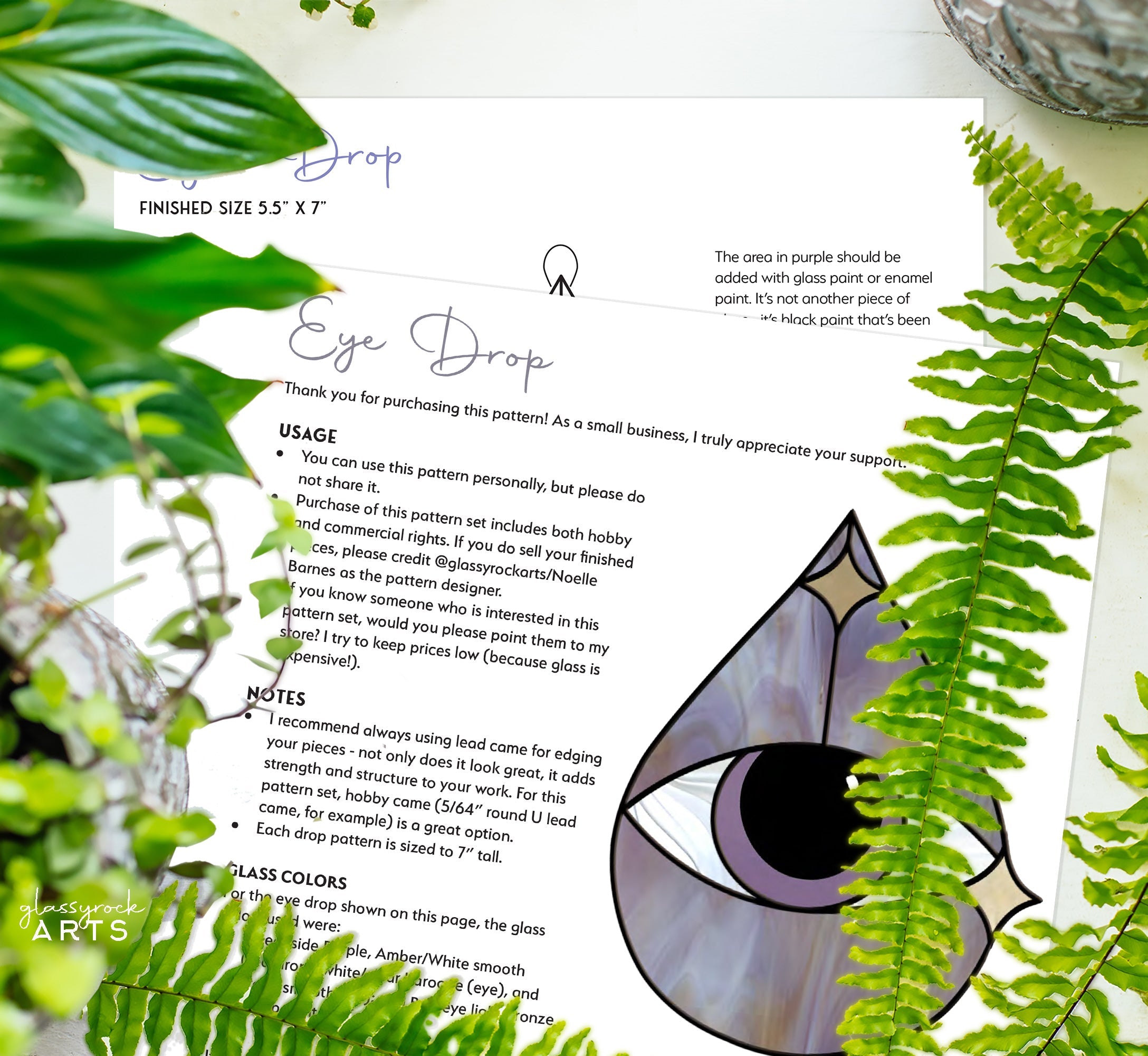 Eye Stained Glass Pattern Rain Drop