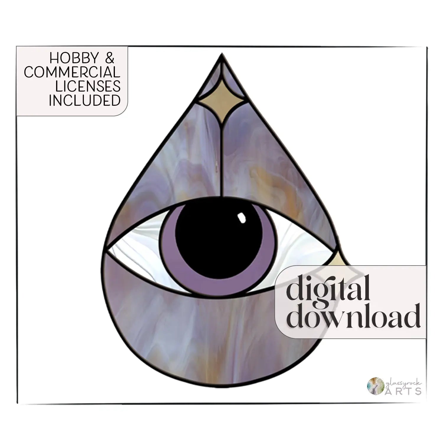 Eye Stained Glass Pattern Rain Drop