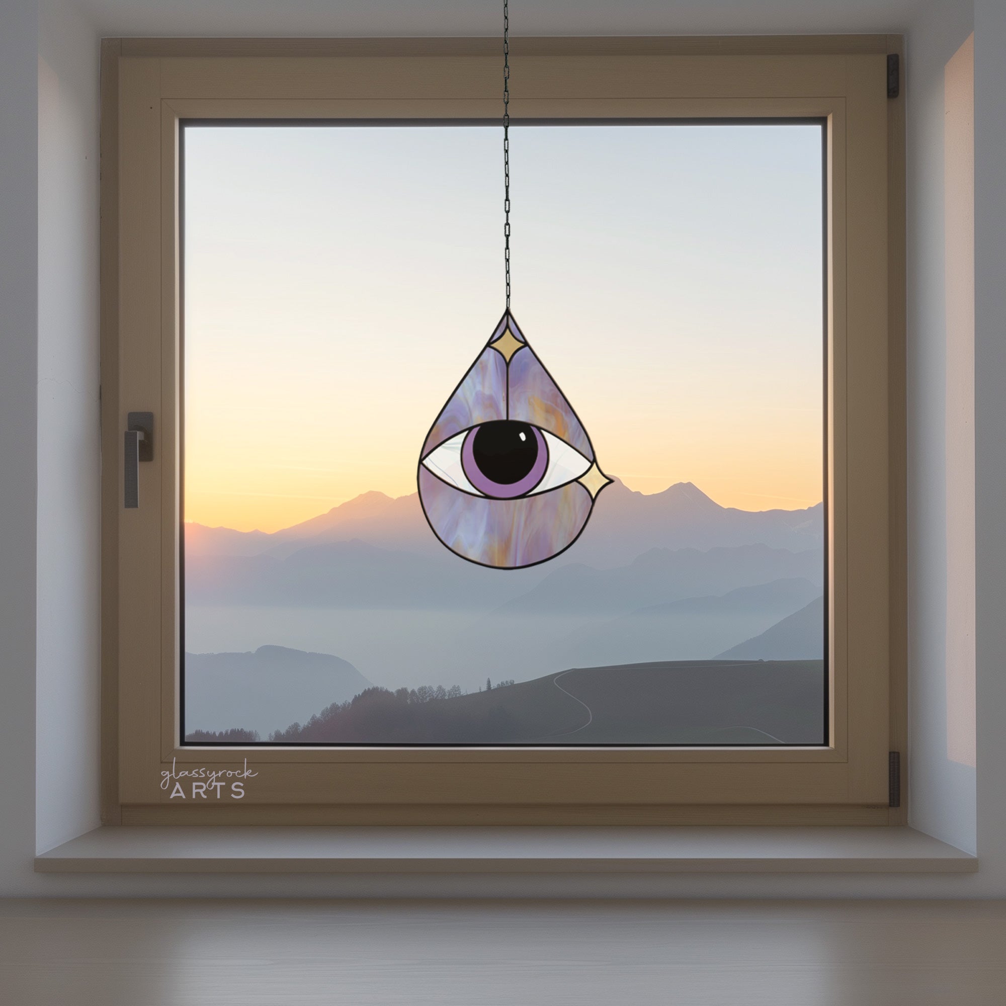 Eye Stained Glass Pattern Rain Drop