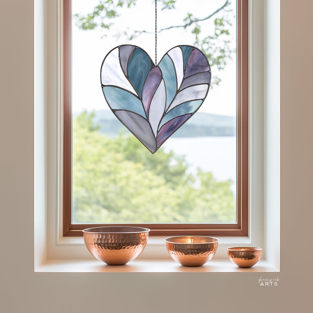 Feather Heart Stained Glass Pattern