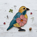 Flower Bird Stained Glass Pattern and PNG