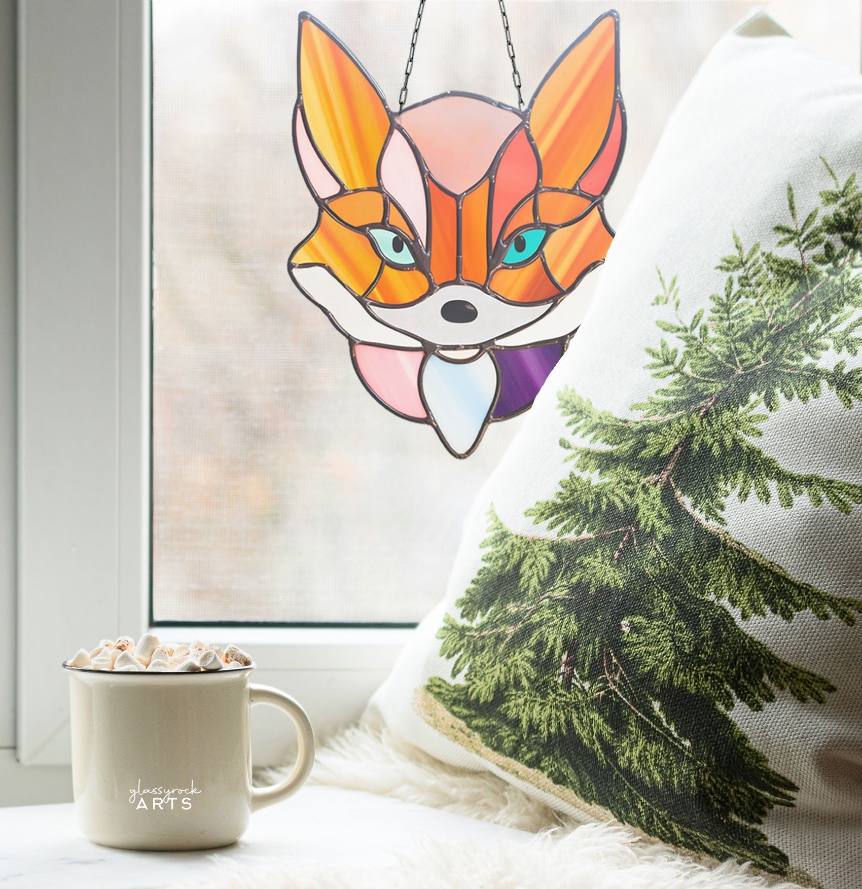 Stained Glass Fox Pattern