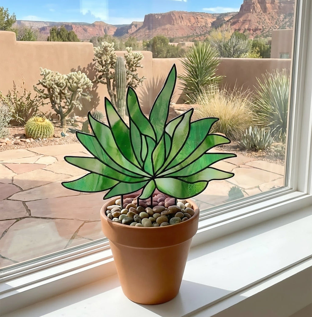 Stained Glass Succulent Stems Pattern Pack of 4 PDF & PNG