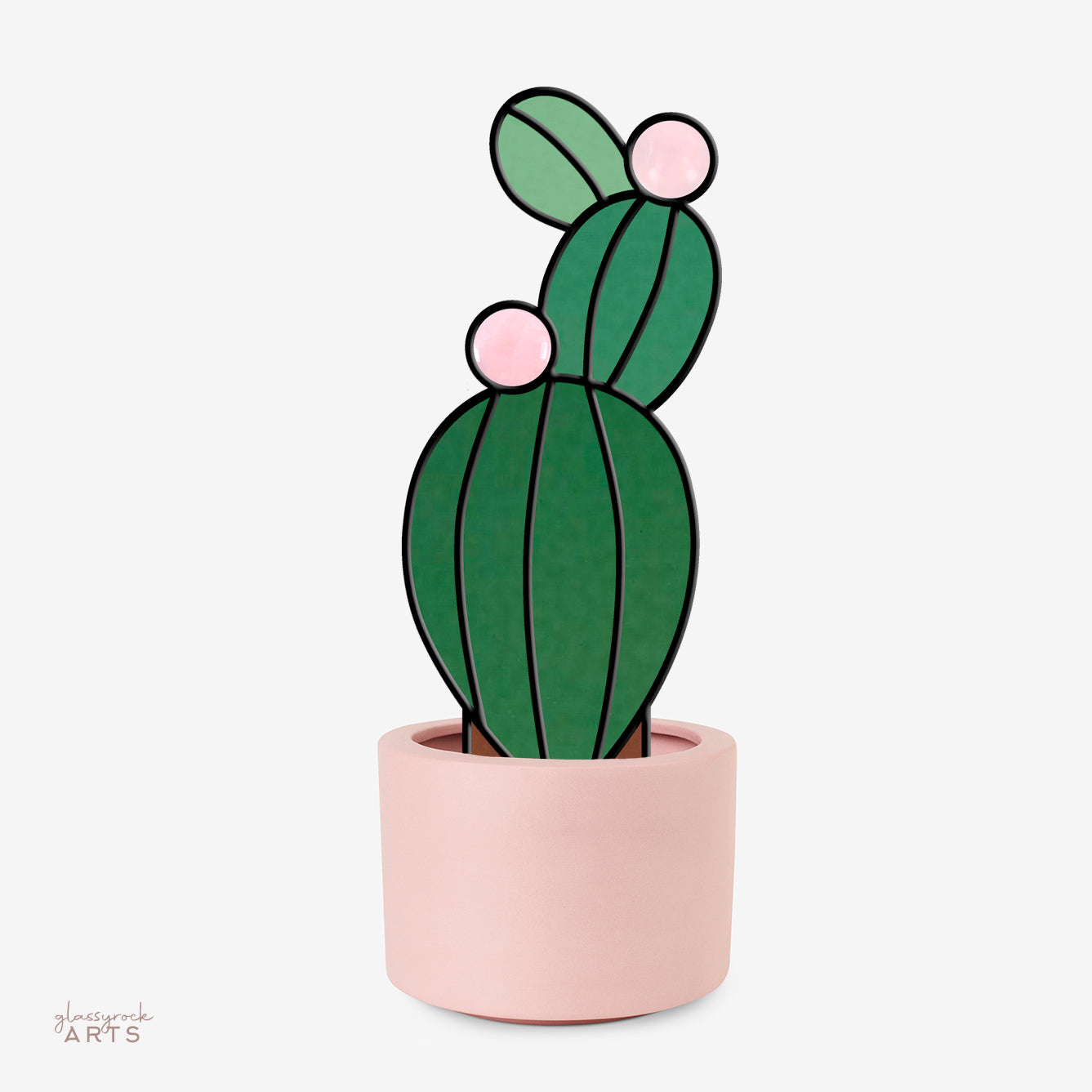 Gemstone Cactus Stained Glass Pattern