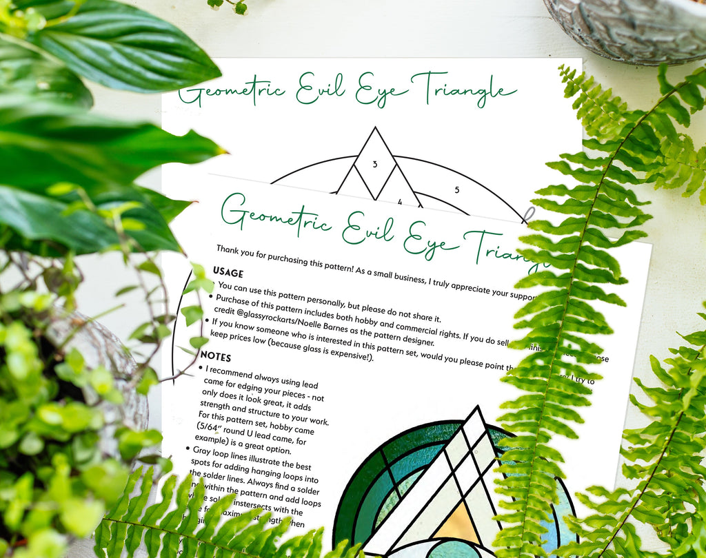 Geometric Eye Triangle Stained Glass Pattern