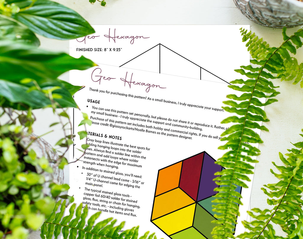 Easy Hexagon Beginner Stained Glass Pattern