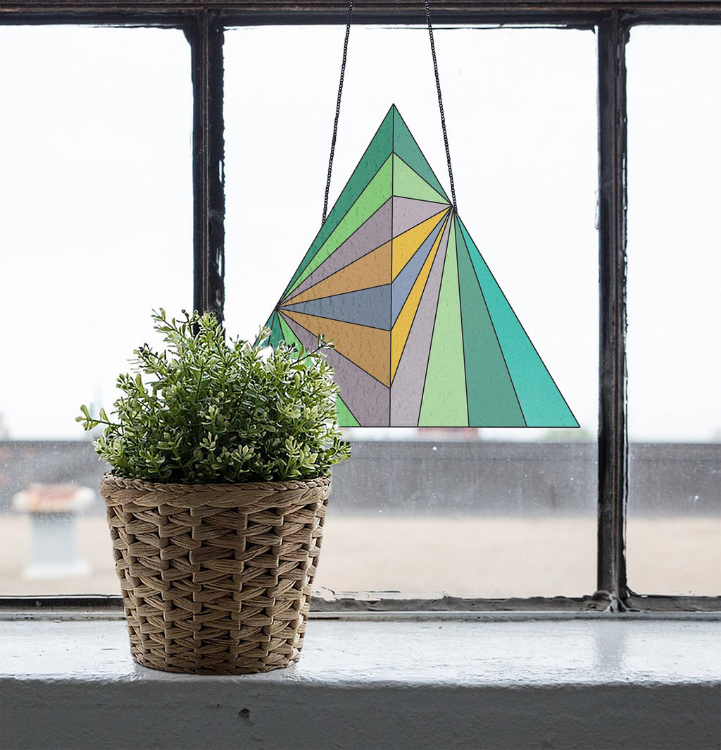 Geometric Triangle Stained Glass Pattern