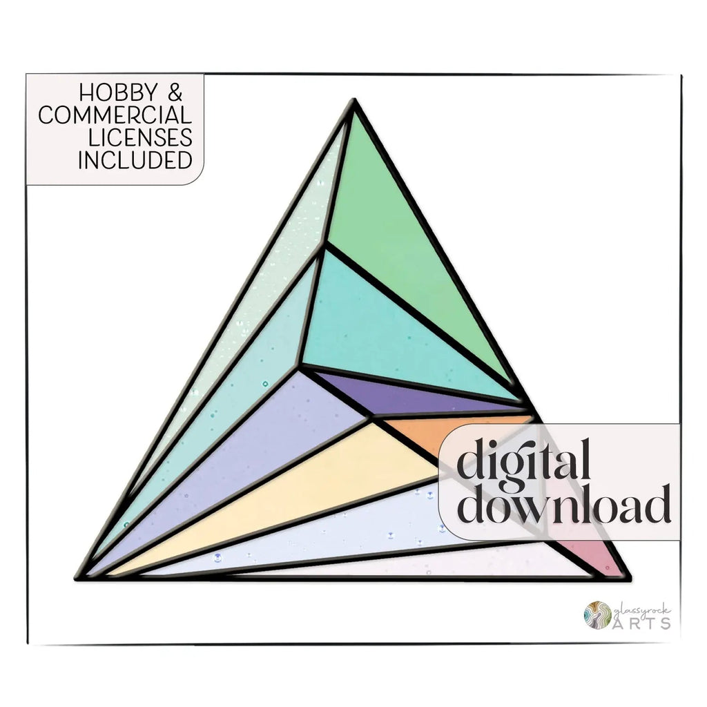 Geometric Triangle Stained Glass Pattern