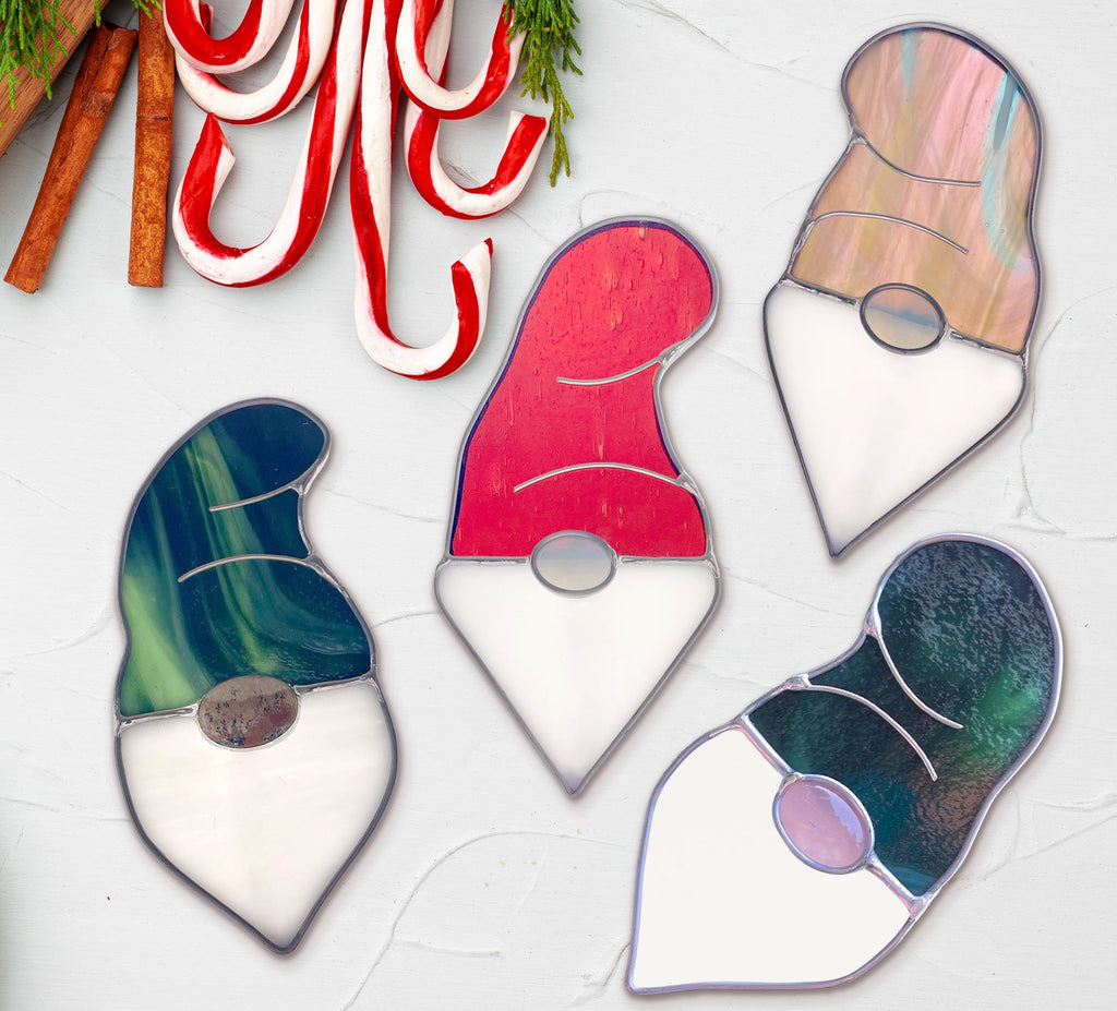 Gnome Stained Glass Christmas Ornament Patterns