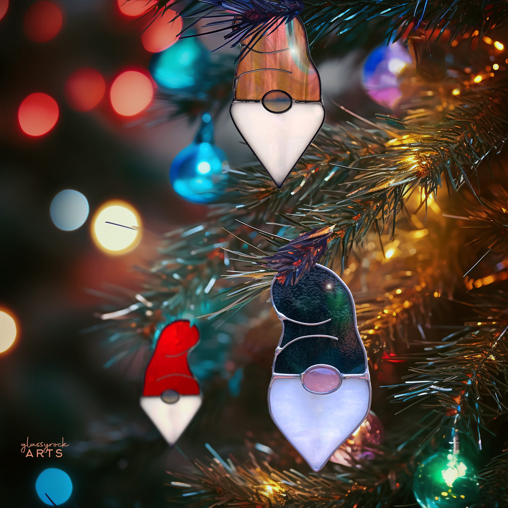 Gnome Stained Glass Christmas Ornament Patterns